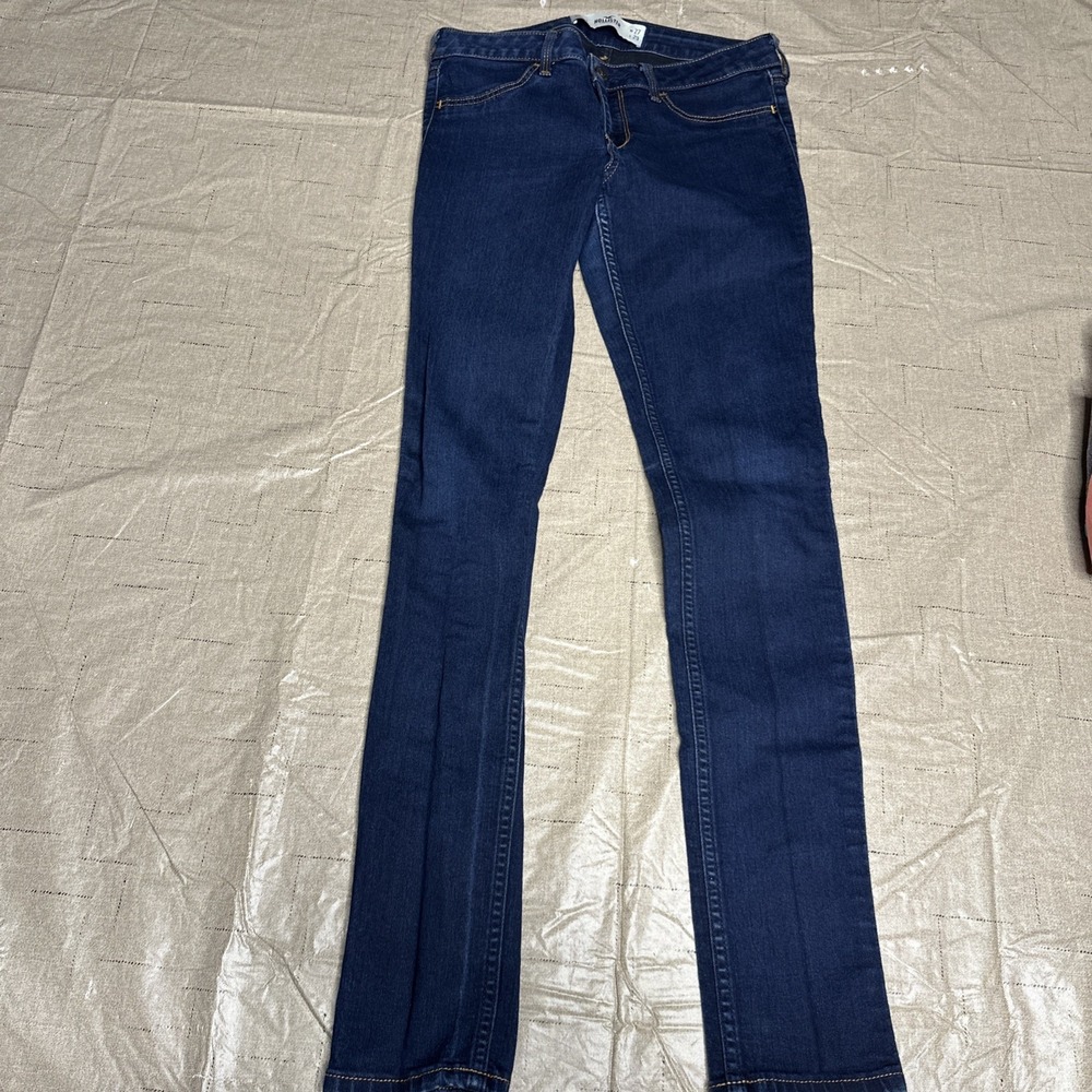 Hollister‎ Super Skinny Jeans Blue Size 5R Cotton Blend Zip Solid Denim 27/29
